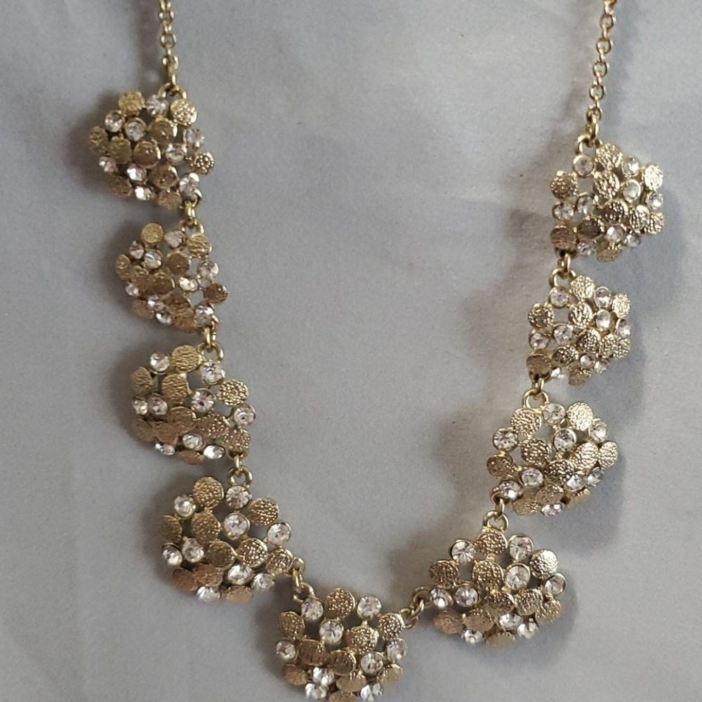 New Monet Rhinestone Gold Tone Necklace